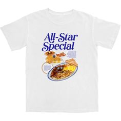 All-Star Breakfast | T Shirt | Middle Class Fancy | Summer Graphic Tee With Star Logo, Funny Breakfast, Kids Swim Trunks, Unisex Sweater, Middle Class, Kids Swimming, Love Shirt, Dad Jokes, White Shirts