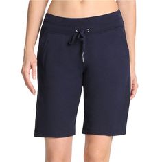 Perfect your sporty style with these women's Danskin Bermuda shorts. Soft, stretchy cotton blend moves with you 2 pockets FIT & SIZING 10-in. approximate inseam High rise sits on the natural waist Relaxed, comfortable fit Wide elastic waistband with drawstring for a custom fit FABRIC & CARE Cotton, spandex Machine wash Imported  Size: Small. Color: Navy. Gender: female. Age Group: adult. Sporty Cotton Activewear With Short Inseam, Comfortable Cotton Athletic Shorts With Moisture-wicking, Cotton Athletic Shorts For Yoga, Relaxed Fit Cotton Biker Shorts For Sports, Cotton Activewear With Pockets Short Leg, Casual Yoga Athletic Shorts With Comfort Waistband, Casual Athletic Shorts With Comfort Waistband For Yoga, Athleisure Cotton Bermuda Shorts, Athleisure Cotton Bermuda Athletic Shorts