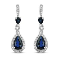 Elegant Blue Halo Design Earrings, Elegant Blue Pear-shaped Teardrop Earrings, Elegant Blue Teardrop Earrings For Formal Occasions, Blue Pear-shaped Teardrop Earrings For Formal Occasions, Elegant Blue Teardrop Earrings For Anniversary, Elegant Sapphire Teardrop Earrings, Blue Pear-shaped Teardrop Earrings For Anniversary, Blue Pear-shaped Teardrop Earrings, Blue Teardrop Earrings For Formal Occasions