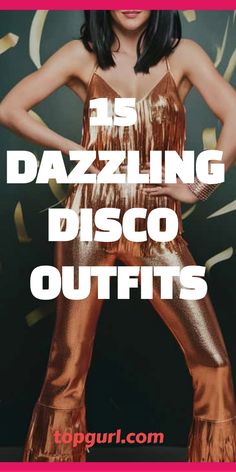 Shine bright on the dance floor with these stunning, retro-inspired looks. From sparkling jumpsuits to glam accessories, get ready to channel your inner disco queen! #DiscoFashion #RetroChic #DanceTheNightAway 70s Saturday Night Fever Outfits, Worlds Largest Disco Outfit, Disco Fringe Outfit, 70s Fashion Disco Dress, Disco Woman Outfits, 1970s Fashion Disco Outfits Vintage 70s, 1970s Club Fashion, 70s Disco Attire, Diy 70s Disco Costume Women