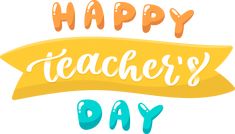 a happy teacher's day card with an orange ribbon and the words, happy teachers day