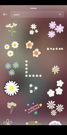 an iphone screen with flowers on it and the text, flower stickers are displayed