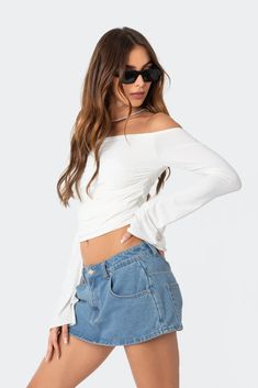 Corey Off The Shoulder Gathered Top – edikted Gathered Top, Off Shoulder T Shirt, Off Shoulder Shirt, Oversized Top, Shoulder Shirts, Shoulder Design, Two Piece Set, Two Piece Sets, Top Trends