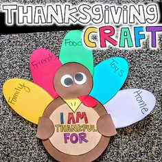 a paper turkey with the words i am grateful for it