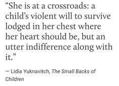 a quote from lucia yukkavichh about the small backs of children