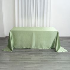 Rectangular Sage Green Seamless Satin Tablecloth 90 Inch x 132 Inch Table Overlays, Sage Green Wedding, Wedding Place Settings, Tablecloth Sizes, Rectangle Tablecloth, Wedding Linens, Satin Color