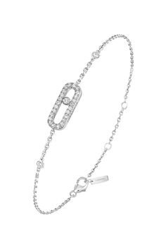 MESSIKA-Move Uno Pave Bracelet-WHITE GOLD Luxury White Gold Chain Bracelet With Pave Setting, White Gold Chain Bracelet With Pave Setting, Luxury Diamond Chain Bracelet With Diamond Accents, Fine Jewelry White Gold Chain Bracelet With Pave Setting, White Gold Chain Bracelet With Pave Setting Fine Jewelry, Luxury Gold Bracelet With Brilliant Cut Diamonds, Luxury White Gold Diamond Bracelet With Diamond Accents, Luxury White Gold Diamond Bracelet With Accents, Luxury Brilliant Cut Diamond Chain Bracelet