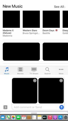 an iphone screen showing the new music options for itunes and macosc users to use