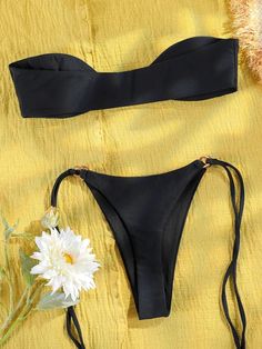 Flirty Summer Brazilian Micro Bikini – Sunset and Swim Off Shoulder Bathing Suit, Black Bikinis, Push Up Swimsuit, Women Swimwear, Fun In The Sun, Summer Beach Wear, Bandeau Top, Bathing Suit, Womens Swimwear