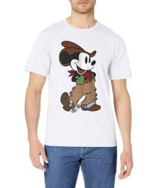 PRICES MAY VARY. Officially Licensed Disney Apparel 19DNMC00487A-001 Lightweight, Classic fit, Double-needle sleeve and bottom hem White Themed Mickey Mouse T-shirt, Themed White T-shirt With Mickey Mouse, Disney Apparel, Cowboy Outfit, Cowboy Outfits, Disney Outfits, Disney Mickey Mouse, Disney Mickey, Branded T Shirts