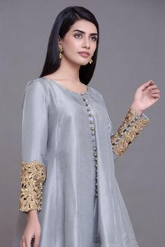 Simple Chiffon Suit for Party in Ice Blue Color – Nameera by Farooq Chiffon Suit, Embroidery Dresses, Short Frock, Ice Blue Color, Maxi Dress Designs, Stitching Ideas, Lace Dress Design, Pakistani Party Wear, Zari Embroidery