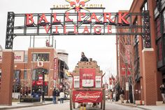 the entrance to ball park village in baltimore, pennsylvania