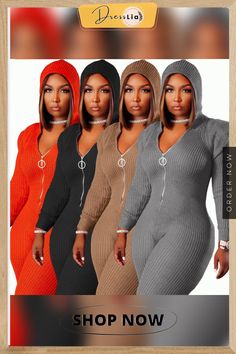 Knitted Long Sleeve Shoulder Padded Hooded Jumpsuit Cozy Long Sleeve Jumpsuits And Rompers For Fall, Winter Long Sleeve Loungewear Bodysuit, Long Sleeve Winter Bodysuit For Loungewear, Winter Long Sleeve Bodysuit For Loungewear, Casual Stretch Bodysuit For Winter, Winter Loungewear Long Sleeve Jumpsuits And Rompers, Winter Solid Jumpsuits And Rompers For Loungewear, Winter Long Sleeve Stretch Jumpsuits And Rompers, Casual Hooded Jumpsuits And Rompers For Winter