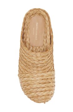 Intricately woven from beachy raffia, this molded clog is made with light padding covered in supple leather for vacay-ready comfort. 1" platform Synthetic upper and lining/leather sole Made in Spain Textured Footbed Beach Clogs For Spring, Beach Clogs With Textured Footbed, Beach Clogs With Textured Footbed And Round Toe, Slip-on Closed Toe Clogs For Beach, Beach Clogs With Textured Sole And Round Toe, Natural Color Espadrilles With Woven Sole For Vacation, Spring Comfortable Clogs With Woven Sole, Comfortable Summer Clogs With Textured Sole, Summer Beach Slip-on Clogs