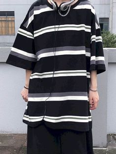 Wiaofellas Hip Hop Short-sleeved T-shirt Women T Shirt Couple Japanese Simple Striped Half-sleeved Summer Korean Loose Student Black Top Black Half Sleeve Shirt For Fall, Casual Brown Half Sleeve Top, Black Graphic Print Half Sleeve Top, Black Half Sleeve Top With Graphic Print, Striped Cotton Half Sleeve Tops, Striped Short Sleeve T-shirt For Fall, Striped Short Sleeve Fall T-shirt, Fall Striped Short Sleeve T-shirt, Casual Striped Half Sleeve Tops