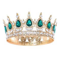 Friendly Materials: Sparkling Crystal Rhinestones Over High Quality Alloy To Ensure That Provides An Extremely Tough, Durable, Aesthetic. It's Gonna Be Your Favorite Tiaras And Handmade Product. Size And Package: Our Tiara Crown Are Suitable For Adult Women And Girls, Diameter About: 4.72 Inches, Height About: 2.0 Inches, Weight About: 0.344 Lb. The Package Includes Clear Box And Four Clips To Fix The Crown On Your Head And Brings You A Long And Comfortable Wearing Experience. Stylish: Its Class Prom Gifts, Headband For Bride, Costume Birthday Party, Prom Gift, Crown For Women, Crystal Tiara, Green Queen, Diamond Crown, Tiara Crown