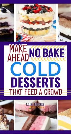 27 Make Ahead No Bake COLD Desserts For A Potluck Crowd Vacation Desserts, Potluck Dessert Ideas, Barbecue Desserts, No Bake Dessert Recipes, Breakfast Potluck, Potluck Dessert, Neighborhood Block Party, Easy Potluck