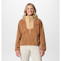 This everyday pullover offers lightweight warmth thanks to soft fleece, an easy-to-zip-up design, and protective stretch binding at the cuffs, hem, and collar for a finished look. Columbia Sweatshirt, Half Zip Fleece, Hiking Jacket, Columbia Fleece, Fleece Sweater, Half Zip Pullover, Womens Fleece, Columbia Sportswear, Ski Jacket