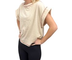 Cross cross back cream top. Crew neck. Short sleeve overlap cropped. Cream Top, Cream Tops, Crop Top, Crew Neck, Crop Tops, Boutique, Cream