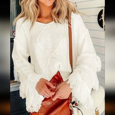 Reposhing This Item I Purchased From @Blairscloset714. Loved It, But Not My Style After All Questions? Leave A Comment Below! Womens White Sweater, White Sweater, White Sweaters, Leave A Comment, Color White, Sweaters For Women, My Style, Women Shopping, White