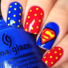 "Superman Nails by @sensationails4u" Photo taken by @nailsartvidss on Instagram, pinned via the InstaPin iOS App! http://www.instapinapp.com (10/14/2015) Superman Nails, Superhero Nails, Superman Symbol, Her Nails, Red Nail Designs, Super Nails, Cute Nail Designs, Fancy Nails, Creative Nails