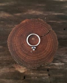 a piece of wood with a ring on it