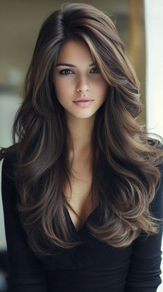 Layered Haircuts for Long Hair Front Layer Cut For Long Hair, Medium Haircut With Layers Face Framing, Haircuts For Long Hair Side Part, Hair With Lots Of Layers, Medium Hair Layered, Layers Medium Hair, Layered Haircuts For Long Hair, Hair Layered, Layers Medium