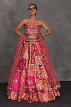 Shop pink patch work Banarasi embroidered lehenga online in USA with dupatta. Flaunt your Indian style on festive occasions in stunning designer lehengas, Anarkali suit, sharara suits, designer gowns, designer sarees, embroidered sarees from Pure Elegance India fashion store in USA. -full view Patch Work Lehenga, Pink Anarkali Choli With Cutdana, Designer Pink Lehenga With Cutdana Detail, Designer Pink Lehenga With Cutdana, Festive Pink Lehenga With Cutdana Detail, Traditional Pink Lehenga With Intricate Embroidery, Traditional Pink Lehenga With Resham Embroidery, Festive Pink Lehenga With Cutdana, Pink Lehenga With Cutdana For Festive Occasions