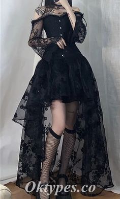 Old Fashion Dresses, Goth Dress, Dresses Homecoming, Fairytale Dress, A Line Prom Dresses, Gothic Outfits, Goth Outfits, Fancy Outfits, Edgy Outfits