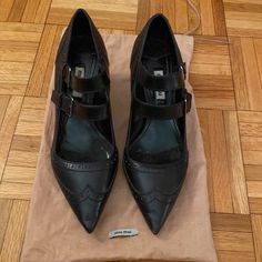 Most Stylish And Comfortable Miu Miu Heels!! Worn Only Twice. Size 37.5 Comes With The Original Dust Bag. Miu Miu Heels, Shoes Stylish, Miu Miu Shoes, Miu Miu, Shoes Women Heels, The Original, Dust Bag, Shoes Heels, Size 7