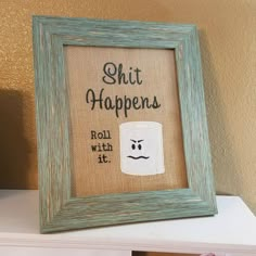 Funny Bathroom Sign  Shit Happens  Roll with it  Funny Farmhouse Bathroom Art, Bathroom Decor Rustic, Quirky Bathroom, Rustic Bath, Cute Apartment, Canton Ohio, Decor Ikea, Funny Bathroom Decor, Bathroom Decor Apartment