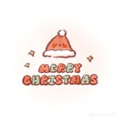 a drawing of a santa hat with the words merry christmas