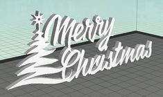 a merry christmas sign is shown on the floor