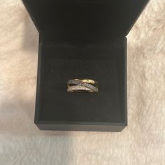 Selling A Size 8 Black Diamond Crossover Ring , It Crosses Over Diamonds And Gold Tone . It Is 14 K Over 925 Sterling Silver . It Was Purchased At Kay Jewelers , It Has Been Gently Worn . Kay Jewelers Rings, Diamond Crossover Ring, Crossover Diamond Ring, Crossover Ring, Kay Jewelers, Ring Color, Diamonds And Gold, Womens Jewelry Rings, Black Diamond