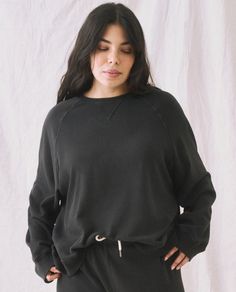 The Slouch Sweatshirt. Solid -- Almost Black Emily And Meritt, Wing Shoes, Red Wing Shoes, College Sweatshirt, Fall Style, Vintage Sweatshirt, Full Sleeve, Autumn Fashion, Sleeve Length