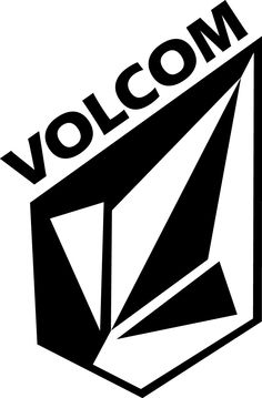 the word volcomm is shown in black and white, with a triangular shape