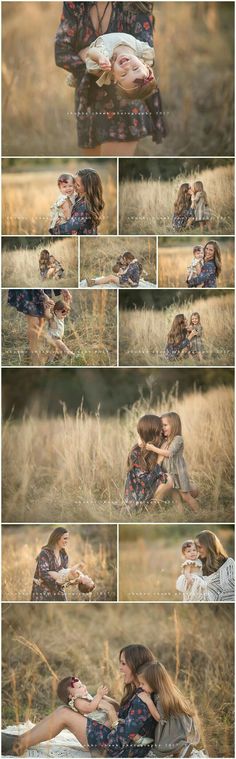 two women hugging each other in the middle of a field with tall grass behind them