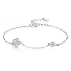 Daisy Flower Crystal 925 Sterling Silver Bracelet - Bracelets Cheap Flower-shaped Crystal Bracelet For Women, Cheap Flower Crystal Bracelet, Ukraine Flowers, Womens Bracelet, Flowers Delivery, Flower Crystal, Bracelet Shop, Bracelet Crystal, Professional Jewelry