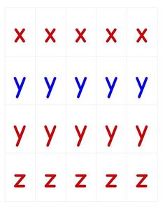 the letters are red, white and blue with crosses on each letter's uppercase