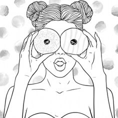 a woman holding two apples in front of her face and looking through the eyes with both hands