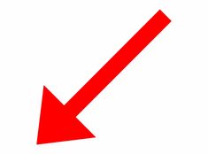 a red arrow pointing to the right on a white background with an upside down shadow