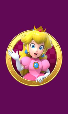 the princess peach from mario kart in a pink dress and gold crown on her head