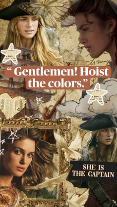 two women in pirate costumes with the caption gentlemen host the colors she is the captain