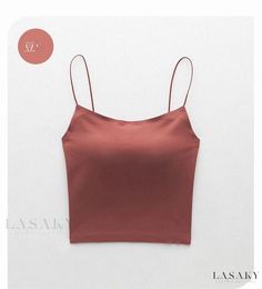 Lasaky - Seamless Thin Cup Camisole with Adjustable Straps and Detachable Padding for Enhanced Comfort and Style - Perfect as an Innerwear or Outerwear for All Occasions Padded Camisole, One Piece Lingerie, Backless Bra, Push Up Pads, Slim Fit Top, Backless Design, Bean Paste, Chest Pad, Workout Tops