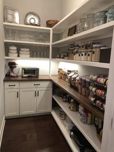 the pantry is stocked with all kinds of food