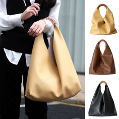 Premium Quality Raw Edge Leather Triangle Tote Hobo Shopper Shoulder Bag Sack Braided Handle, Womens Bags Handbags Triangle Tote, Sack Bag, Raw Edge, Bags Handbags, Braids, Split, Premium Quality, Bag Lady, Shoulder Bag