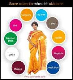 11 Saree colors for fair, brown, wheatish and dark skin tone – Traditional Sarees | Types of Sarees | Blouse Designs | Hairstyle for Saree Bangladeshi Dress, Saree Outfit