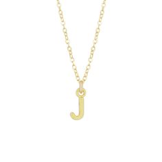 J Gold Initial Necklace by Katie Dean Jewelry Minimalist 14k Gold Filled Necklace For Personalized Gift, Gold Initial Necklace With Cable Chain As Gift, Gold Sterling Silver Initial Necklace With Cable Chain, Gold Name Necklace With Cable Chain For Gift, Gold Name Necklace With Cable Chain As Gift, Dainty Sterling Silver Initial Necklace With Cable Chain, Personalized 14k Gold Delicate Chain Necklace, Gold Initial Necklace With Delicate Chain For Personalized Gift, Personalized Yellow Gold Initial Necklace With Delicate Chain