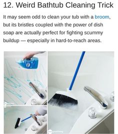 the instructions for how to clean a bathtub