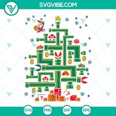 the christmas tree is made up of different items